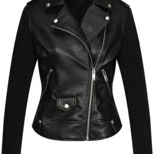 Exclusive women's leather motorcycle jacket, crafted with precision and style for a statement of luxury and sophistication.