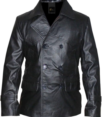 Stylish Black Leather Trench Coat Men’s