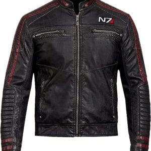 Iconic men's cafe racer leather jacket, exuding timeless style and rugged sophistication.