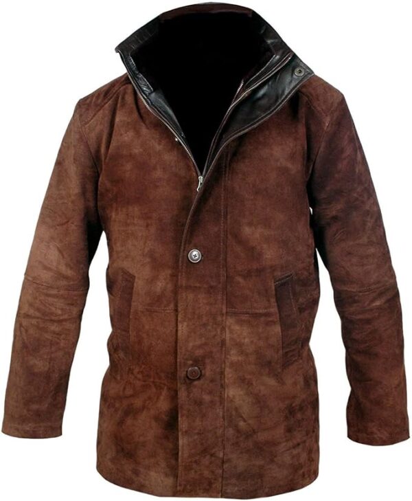 Iconic men's sheriff Walt Longmire genuine leather coat, inspired by Robert Taylor's timeless style.